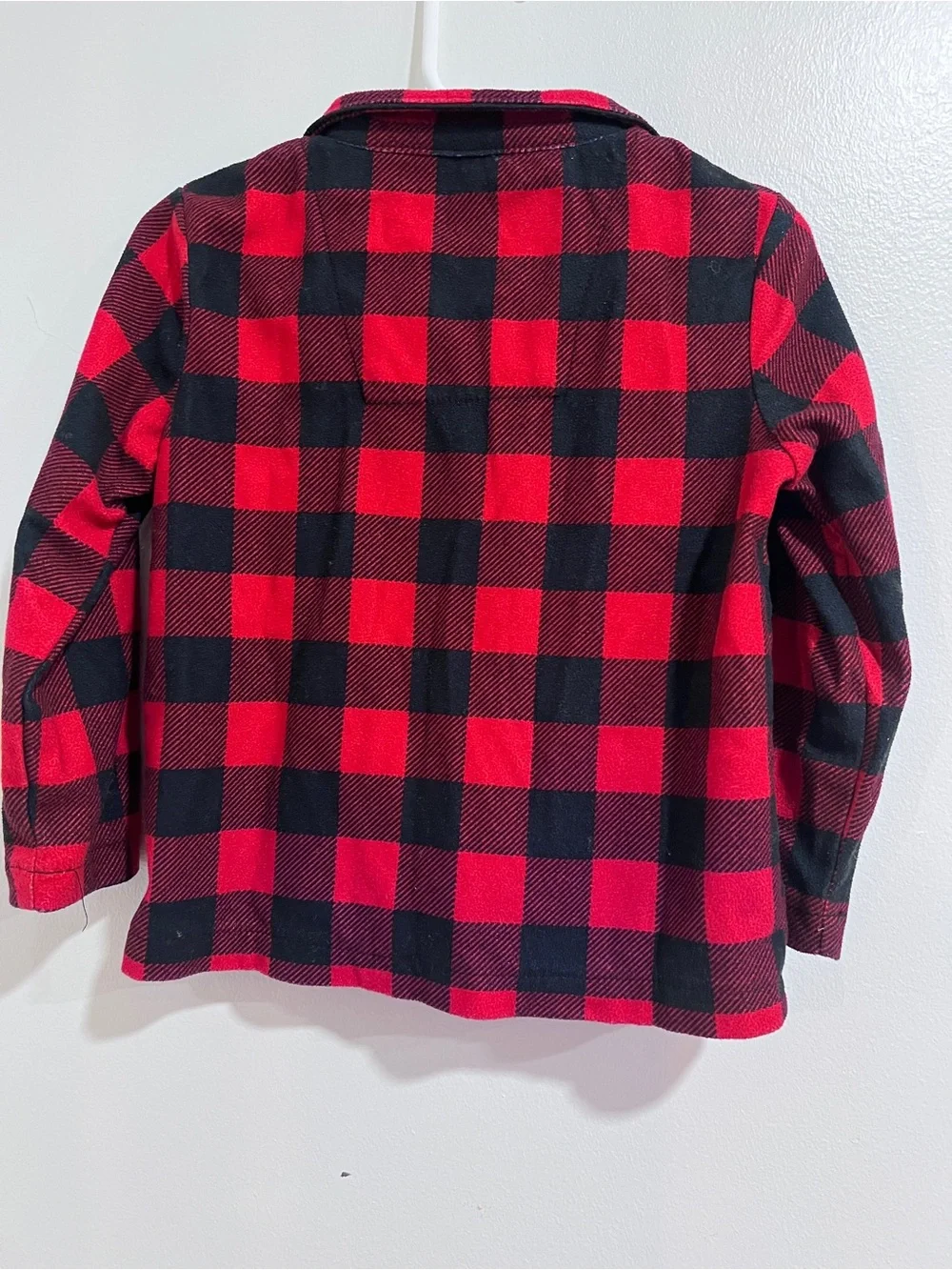 Carter's Toddler 3T Red & Black Buffalo Check Plaid Santa Pocket Pajama Set GUC